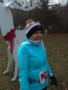 Runner by a reindeer.