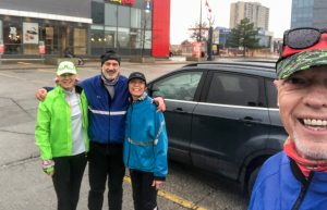 Runners posing before their run.